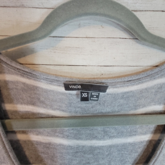 VINCE GRAY STRIPED RACER BACK MAXI DRESS, SZ XS - Picture 4 of 12